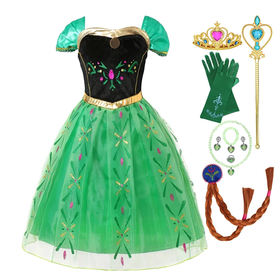 Moana Elsa Princess Dress for Girls Costume Kid Children Cosplay Birthday Carnival Party Outfit Toddler Fancy 2-8Y Birthday Gift