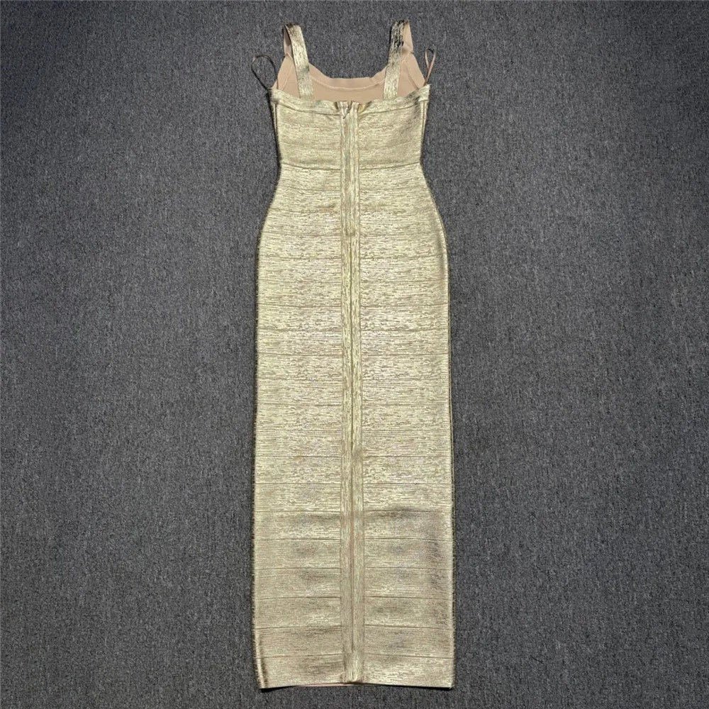 Spaghetti Strap Maxi Bandage Dress