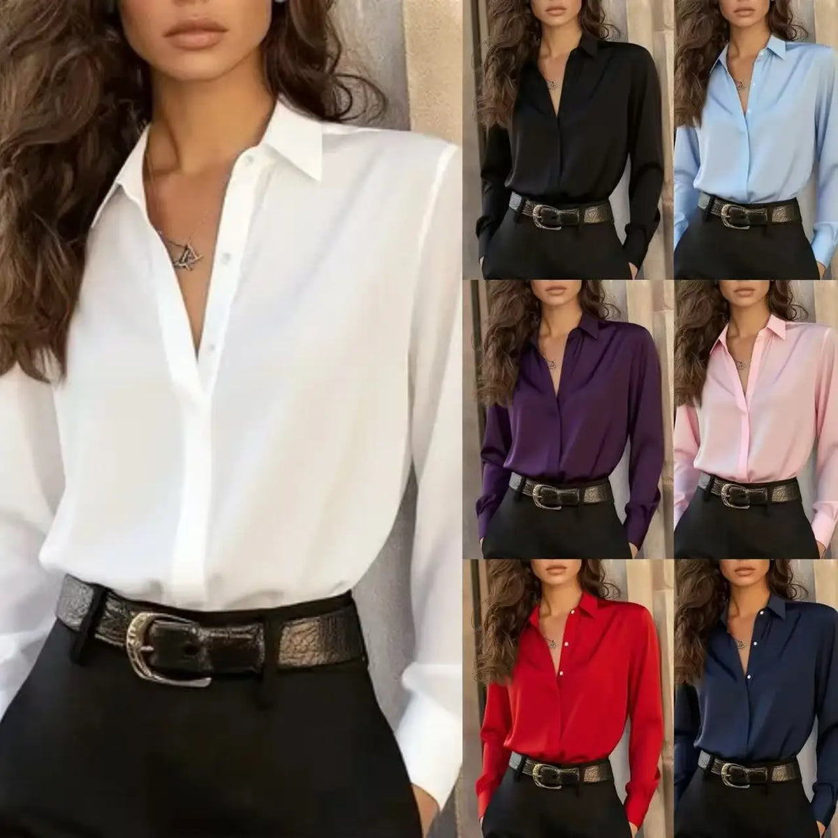 Long Sleeve Button Down Blouse