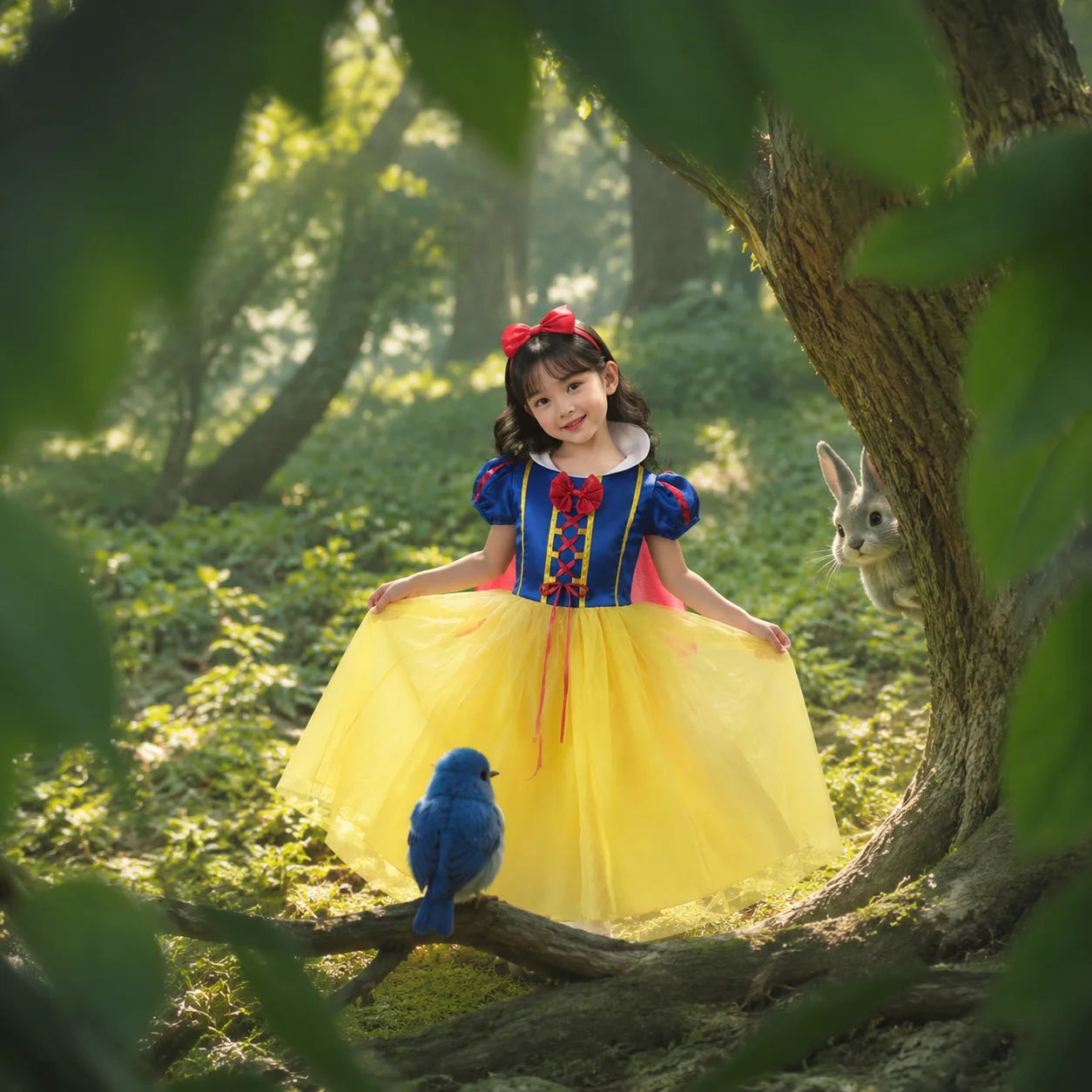 Snow White Princess Dress Girls Halloween Party Costume Role Play Outfit for Toddler Kid Children Cartoon Fancy Cosplay Clothing