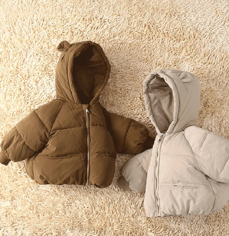 Kids Warm Down Jacket Winter New Thicken Cotton Clothes Girls Boys Snow Wear Coats Chidlren Hooded Parkas 1-6 Years