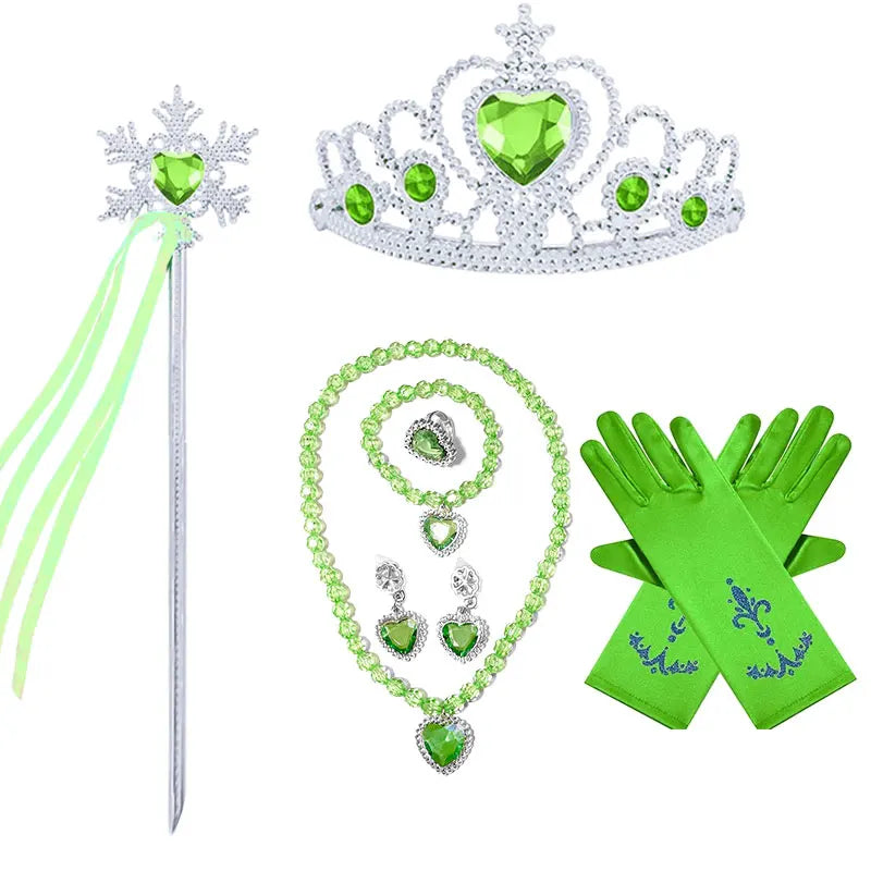 Elsa Birthday Party Costume Play Accessories Headwear Tiara Snow Queen Kid Princess Wig Braid Kid Carnival Cosplay Dress up Kits