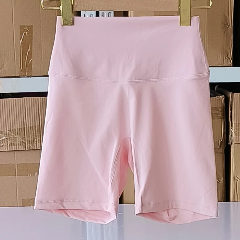 Solid Color Women Fitness Sports Short High Waist Yoga Short  Cycling Comprehensive Training Jog Squat Proof Internal Pockets