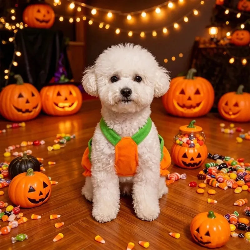 Halloween Pumpkin Pet Dress