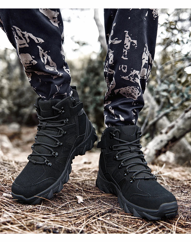Men's Casual Shoesthick Bottom Lace-up Workwear  Shoes Men for Work Outdoor Men's Shoe High Quality Autumn Winter Hiking Boots