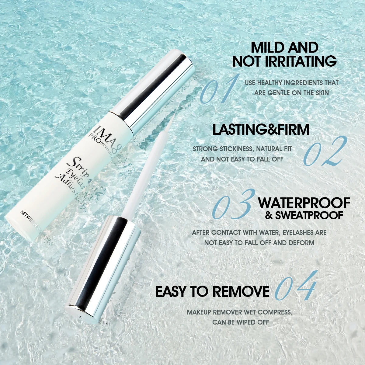 5ml False Eyelash Extension Glue Waterproof Fast Dry Long Lasting Strong No Irritation Transparent Eyelash Primer Tools