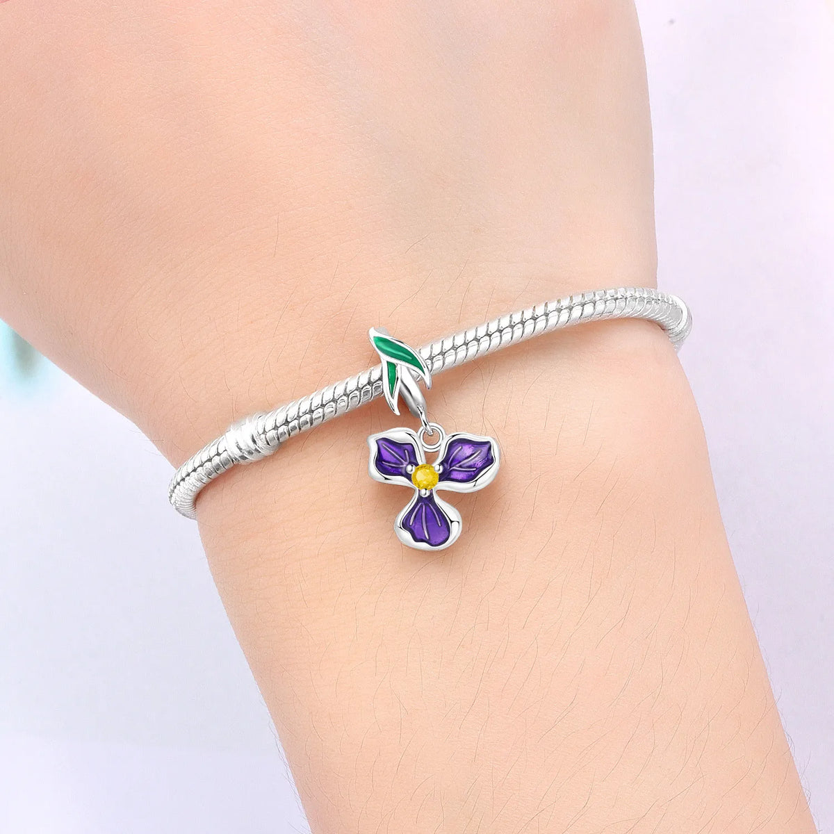Purple Series 925 Sterling Silver Dreamy Lily Flower