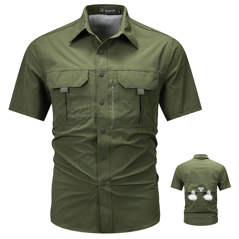 Short Sleeve Shirt Men Breathable