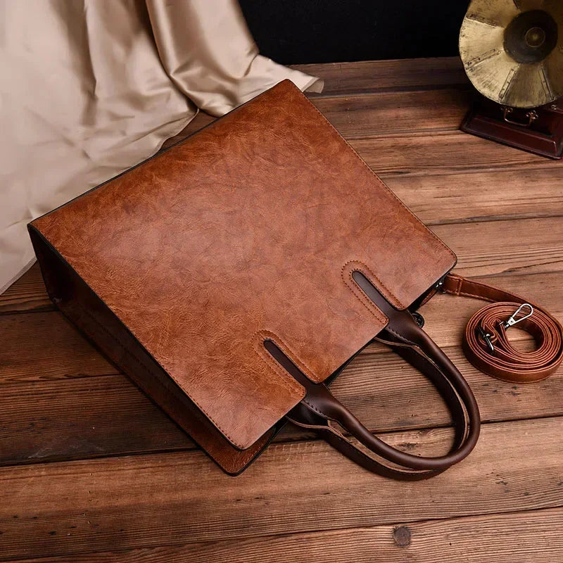 OIL SKIN Leather Big Casual Tote