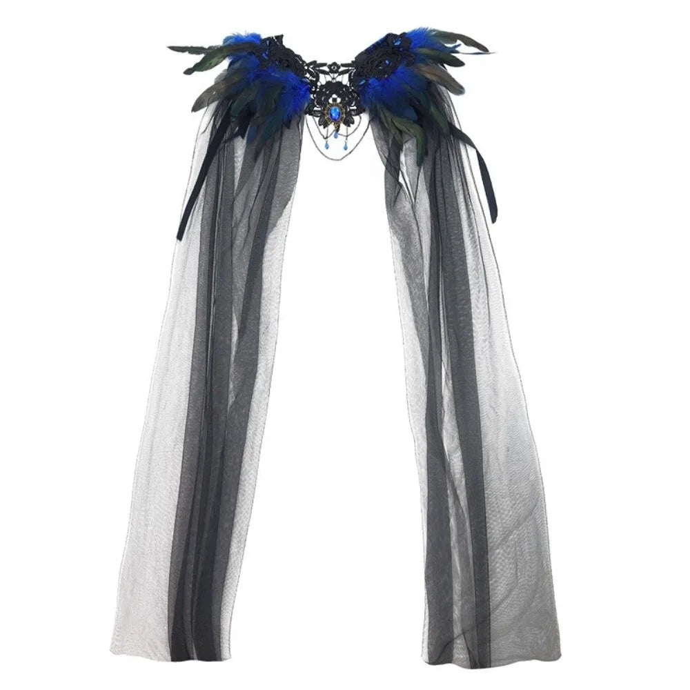 Black Halloween Feather Cloak