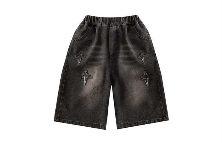 Boys Denim Shorts with Star Pattern
