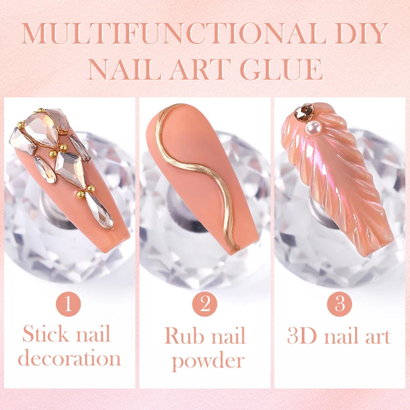 Nail Rhinestone Glue 30ML Gel Nail Glue 3D Shaping Sculpting Carving Flower DIY Decoration  Gem Glue Nail Supplies
