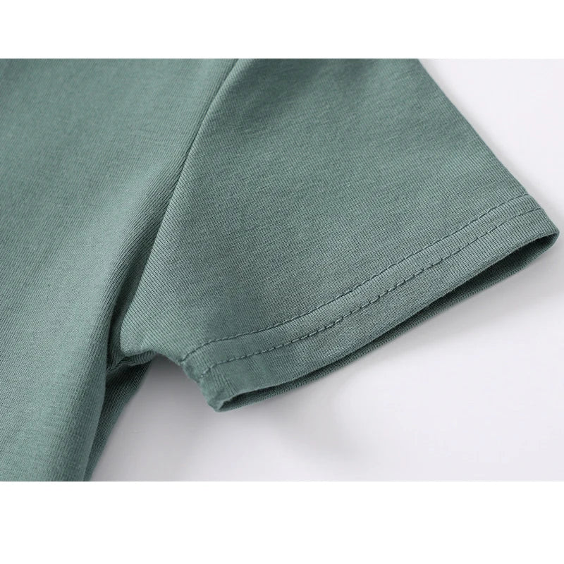 Korean Polo Tshirt Boy 100% Cotton Boys Clothes for School Uniform 2024 Shirts Solid White Black Green Polos Children's Clothing