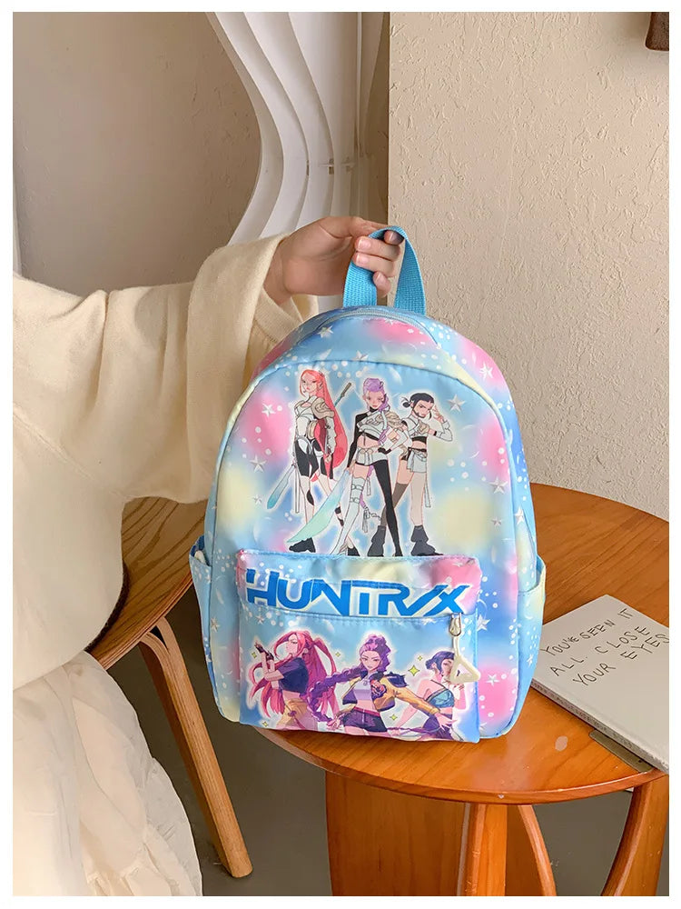 Pink 10-Inch Lightweight Backpack K D H Rumi Mira Zoey HUNTR/X Saja School Bag for Boys And Girls Kindergarten Moch