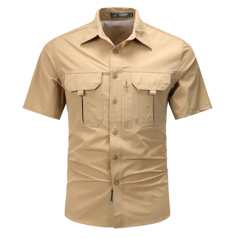Short Sleeve Shirt Men Breathable