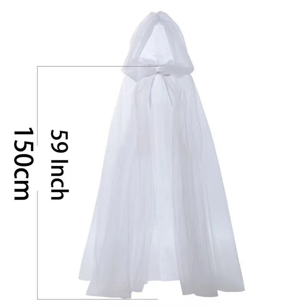 Full Length Cloak Dark Long Cape Sheer