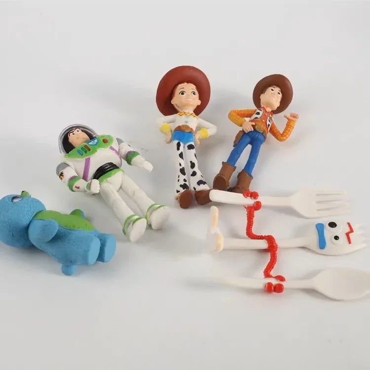 7Pcs/Set Toy Story 4 Action Figures Toy Woody Jessie Buzz Lightyear Forky Pig Bear Figura Model Doll Figurine  Birthday GiftK