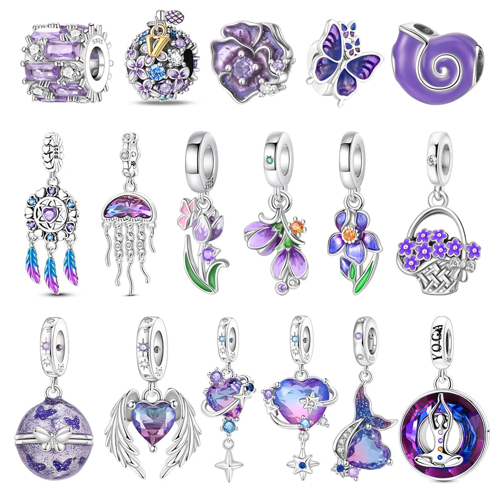 Purple Series 925 Sterling Silver Dreamy Lily Flower