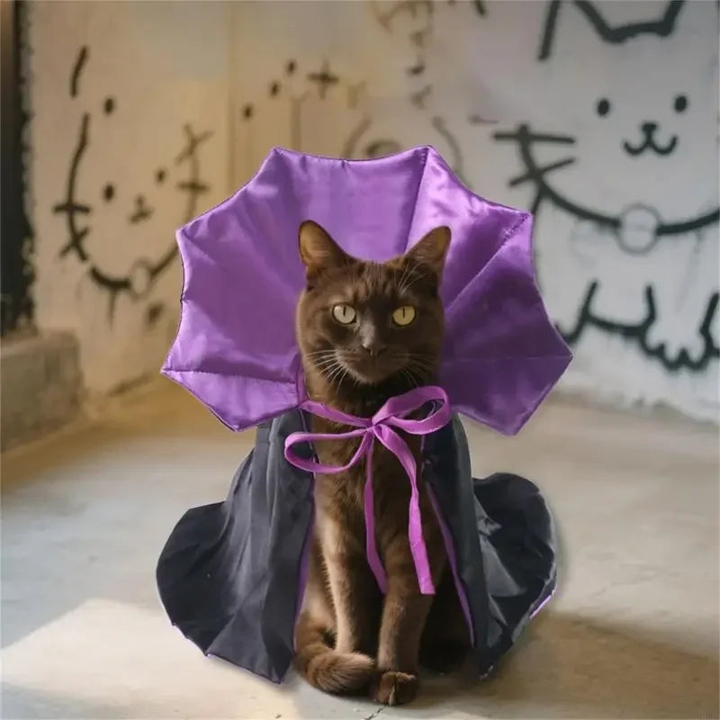 Halloween Pet Costume Cloak with Easy to Wear Laceup Tied  Polyester