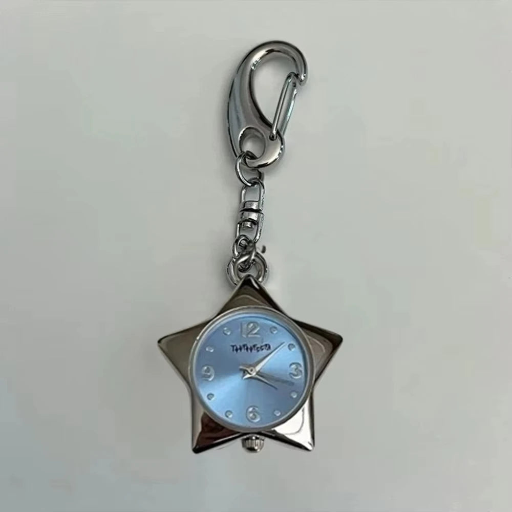 Star Pocket Adjustable Watch Clock Keychain Zinc Alloy