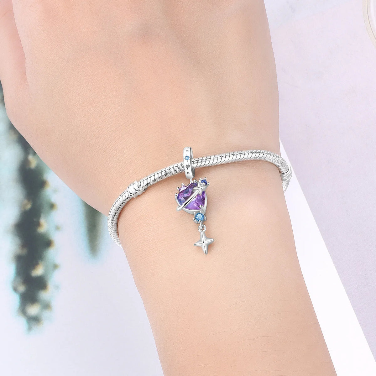 Purple Series 925 Sterling Silver Dreamy Lily Flower