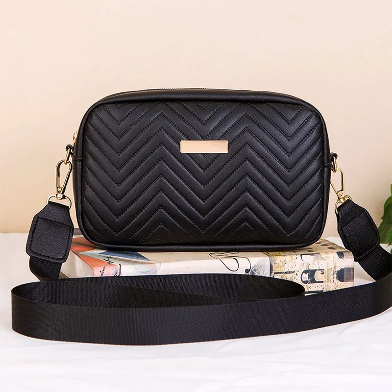 Minimalist Mini Fashionable Quilted Crossbody Bag Wallet, Trendy PU Shoulder Bag, WOMEN'S Casual Handbag and Mobile Phone Wallet