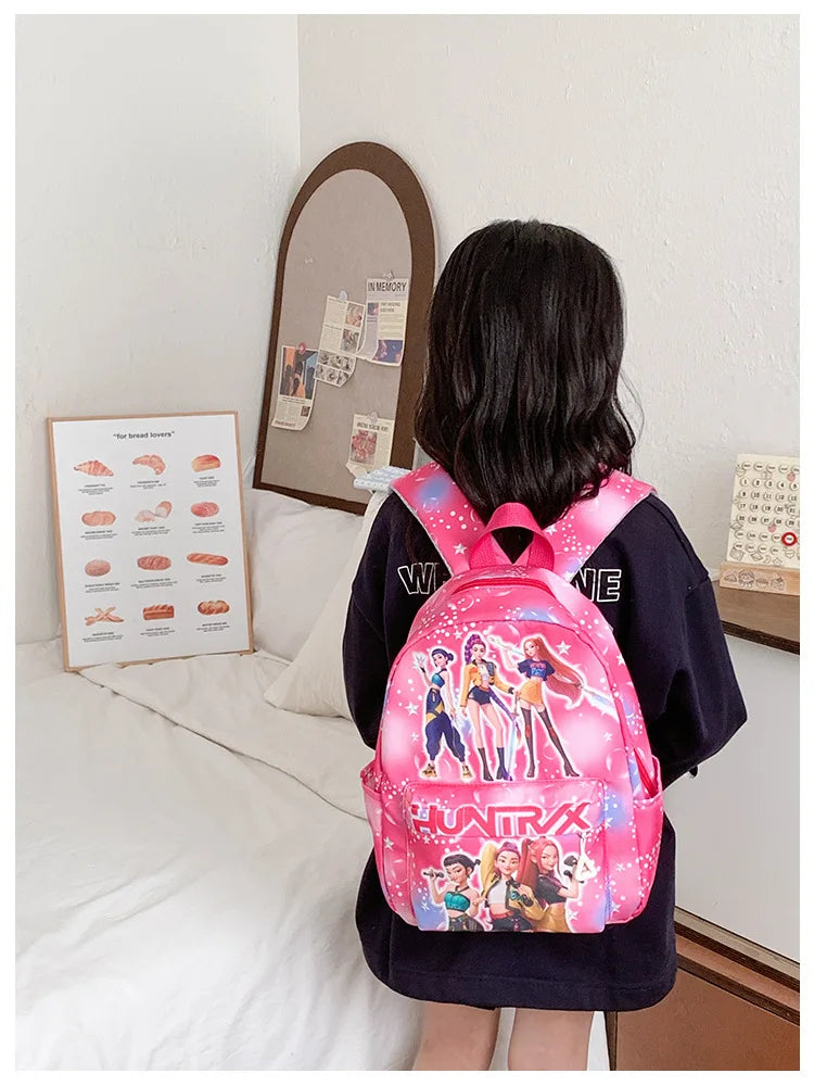 Pink 10-Inch Lightweight Backpack K D H Rumi Mira Zoey HUNTR/X Saja School Bag for Boys And Girls Kindergarten Moch