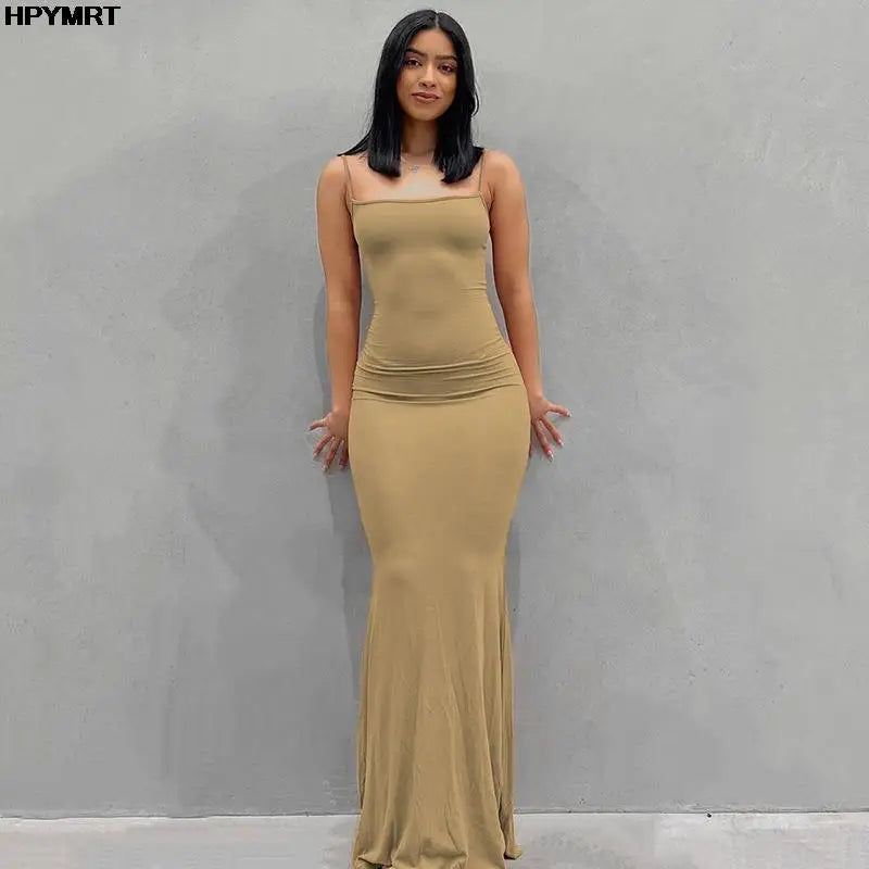 Satin Slip Sleeveless Backless  Maxi Dress