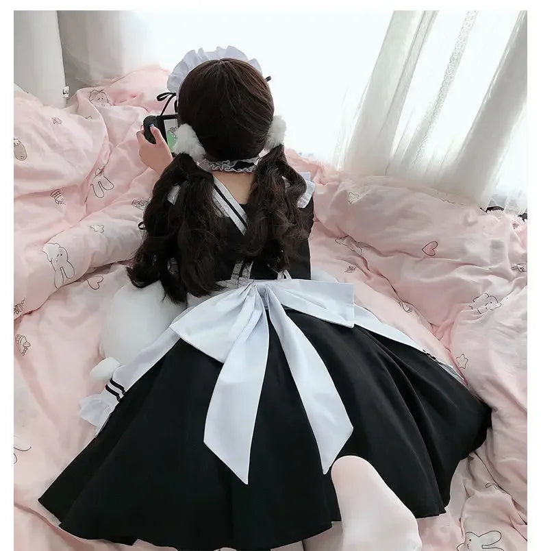 Black Cute Lolita Maid Costumes