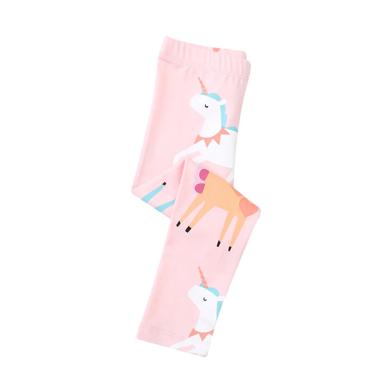 Little maven Baby Girls Leggings Pants Cotton Trousers Toddler Kids Clothes Cartoon Pink Unicorn Children's Clothing Autumn