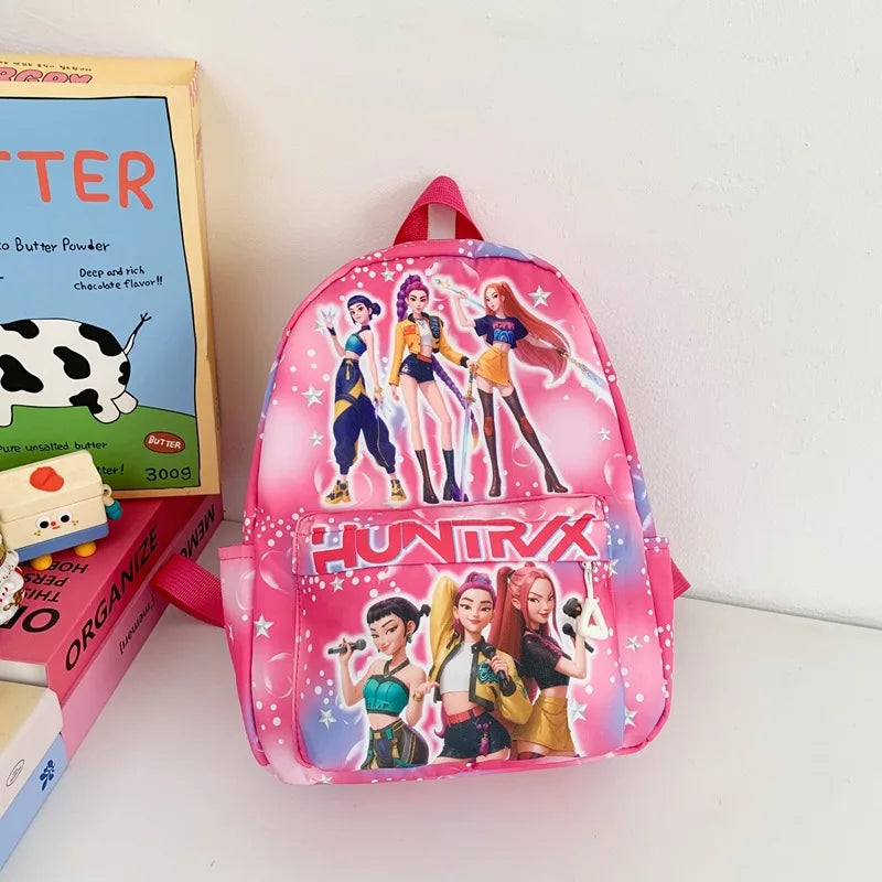 Pink 10-Inch Lightweight Backpack K D H Rumi Mira Zoey HUNTR/X Saja School Bag for Boys And Girls Kindergarten Moch