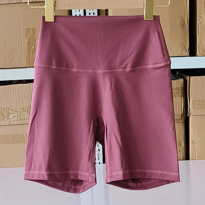 Solid Color Women Fitness Sports Short High Waist Yoga Short  Cycling Comprehensive Training Jog Squat Proof Internal Pockets