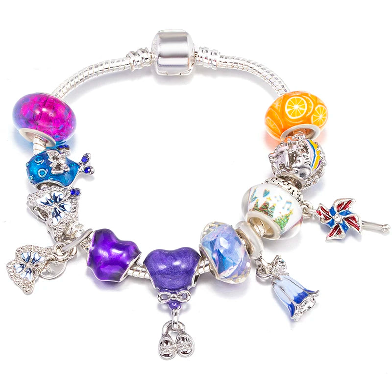 Hollow Foot Beads Charm Bracelets