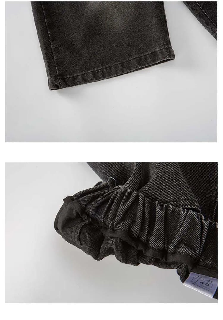 Boys Denim Shorts with Star Pattern