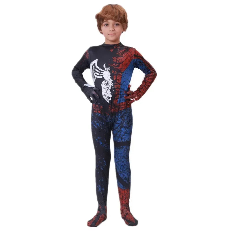 Superhero Bodysuit Printed Grid Pattern