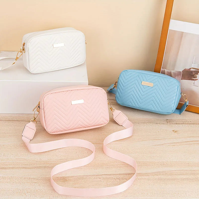 Minimalist Mini Fashionable Quilted Crossbody Bag Wallet, Trendy PU Shoulder Bag, WOMEN'S Casual Handbag and Mobile Phone Wallet