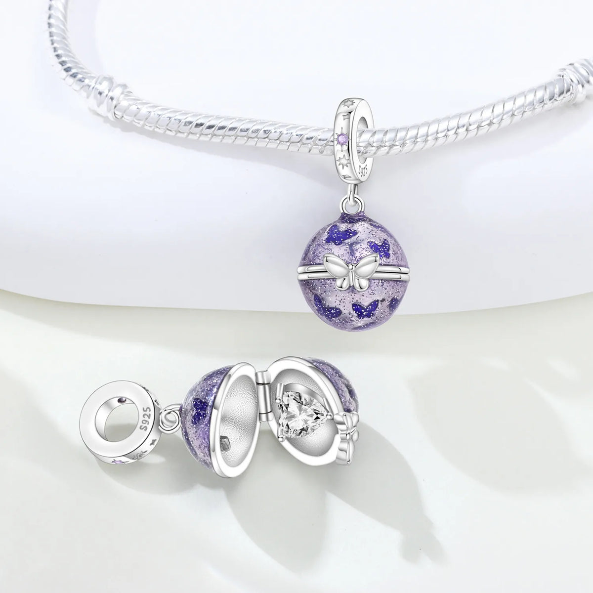 Purple Series 925 Sterling Silver Dreamy Lily Flower
