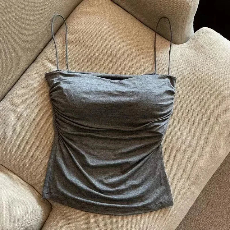Sexy Sleeveless Tank Tops Women Casual Vest Crop Camisole Seamless Sports Underwear with Chest Pads Summer Female Bra Lingerie