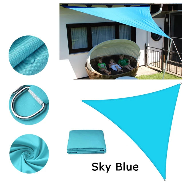 5x5x5/2x2x2M Waterproof Sun Shelter Triangle Sunshade Protection