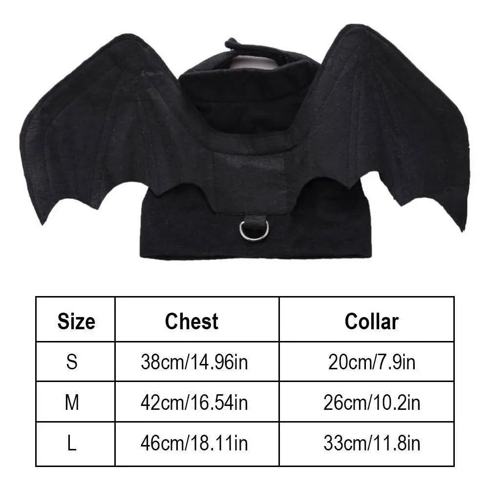 -Halloween Pet Costume - Cute Black Bat Wings Harness Costume For Cats And Dogs,