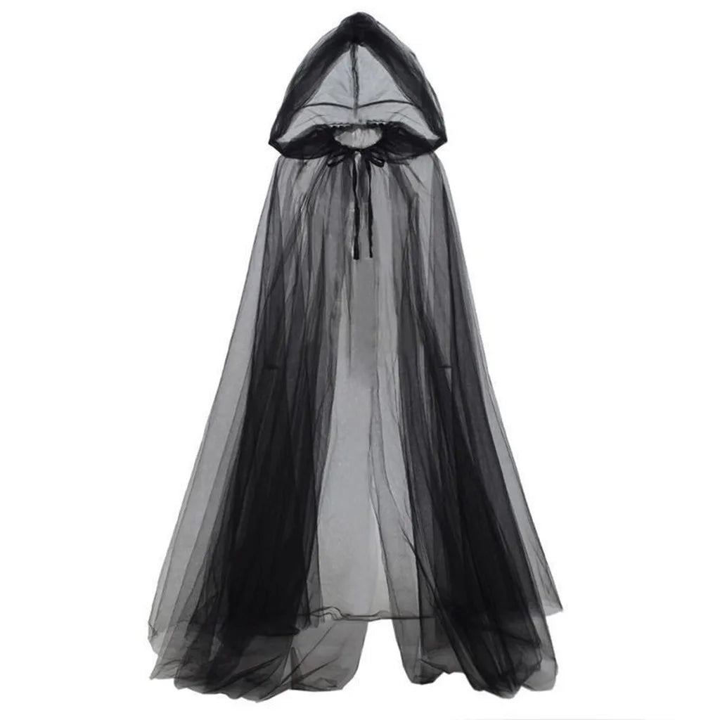 Full Length Cloak Dark Long Cape Sheer