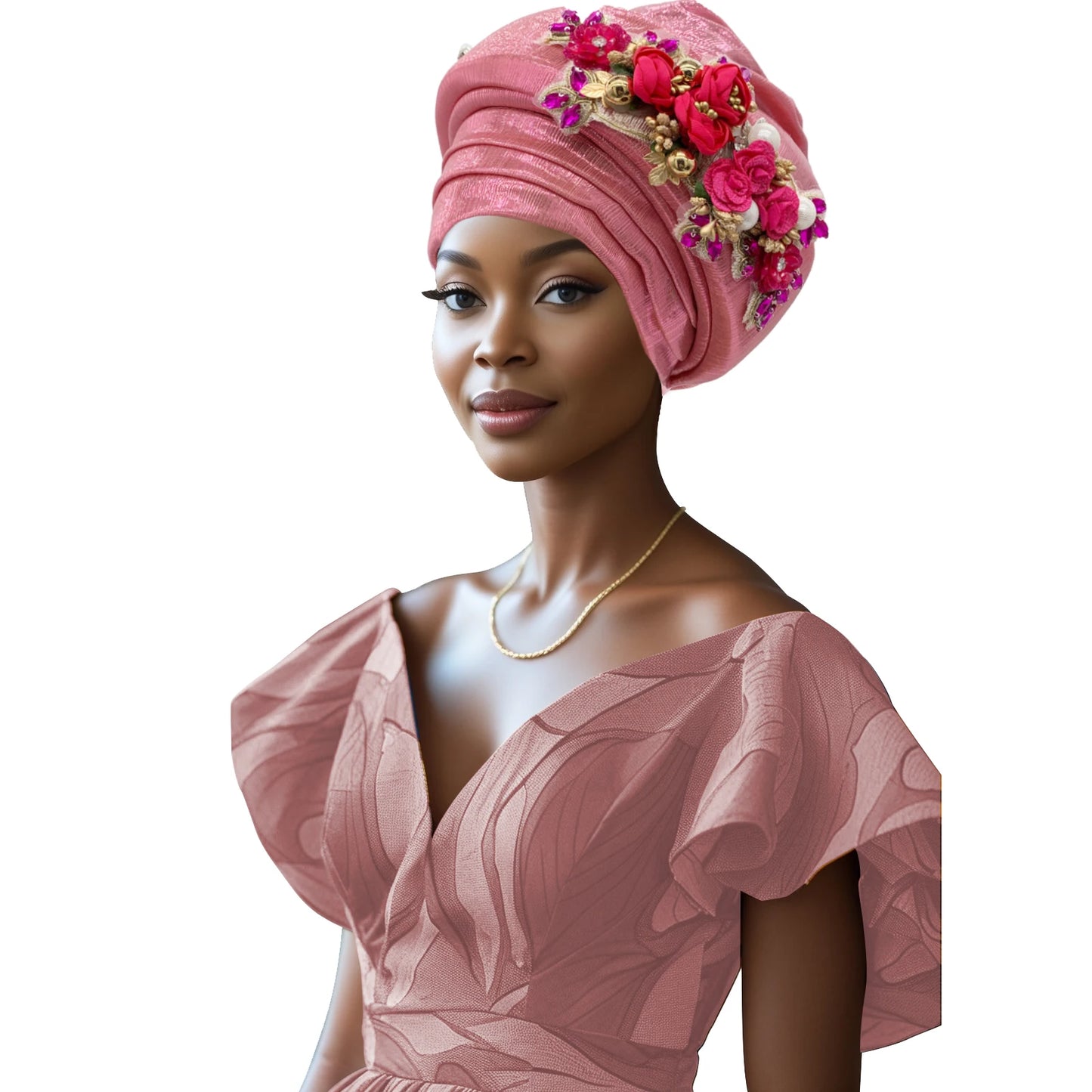 Exquisite Bouquet Turban Cap