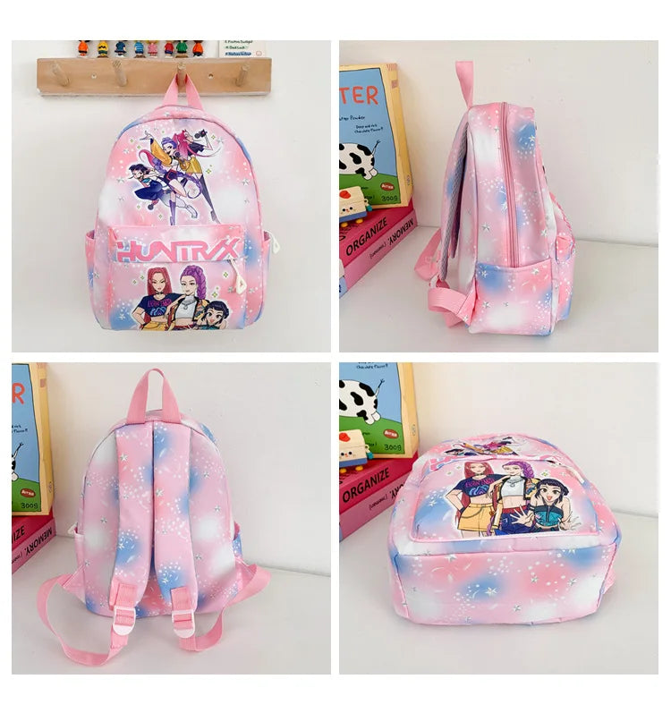 Pink 10-Inch Lightweight Backpack K D H Rumi Mira Zoey HUNTR/X Saja School Bag for Boys And Girls Kindergarten Moch