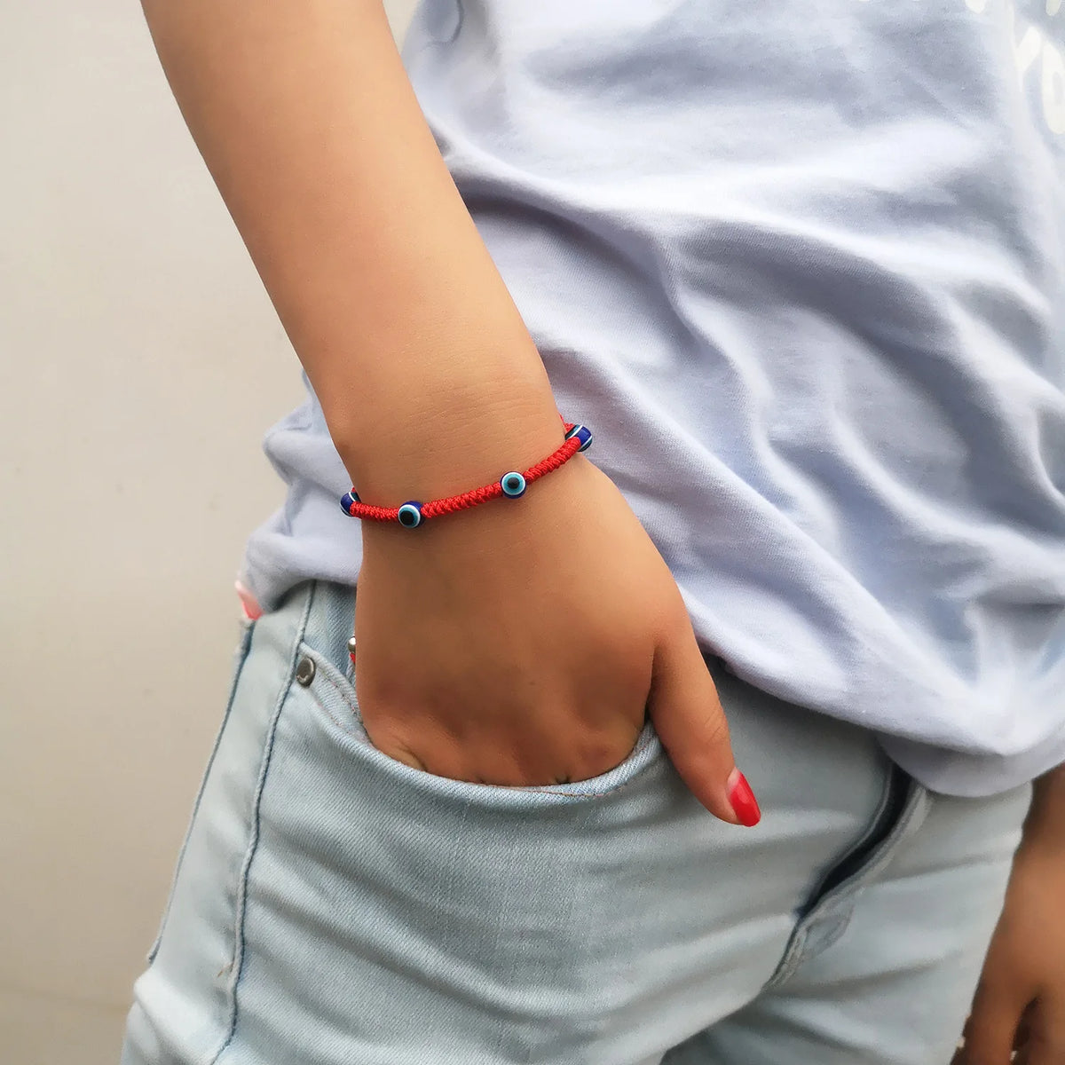 Hamsa Hand Adjustable Red String Bracelets