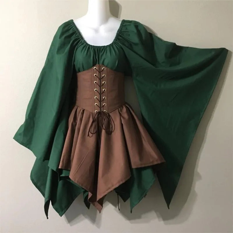 Halloween Cosplay Vintage Fairy Elf Costume Dress