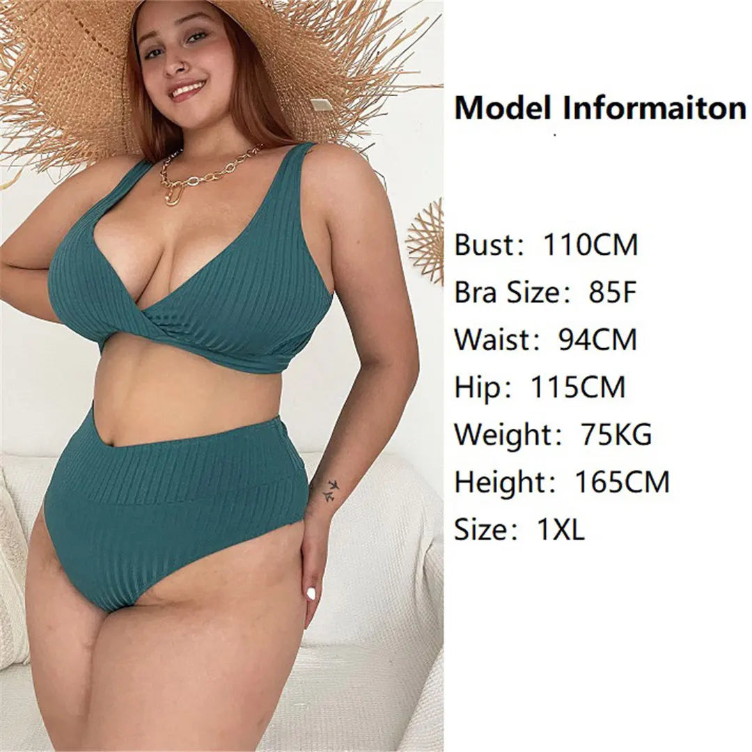 0XL - 4XL 3PCS Bikini Plus Size Swimwear
