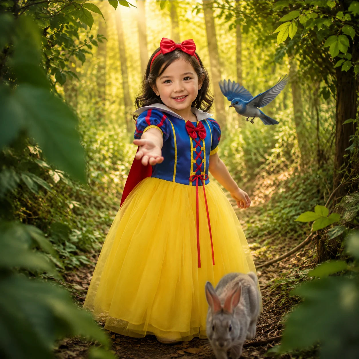 Snow White Princess Dress Girls Halloween Party Costume Role Play Outfit for Toddler Kid Children Cartoon Fancy Cosplay Clothing