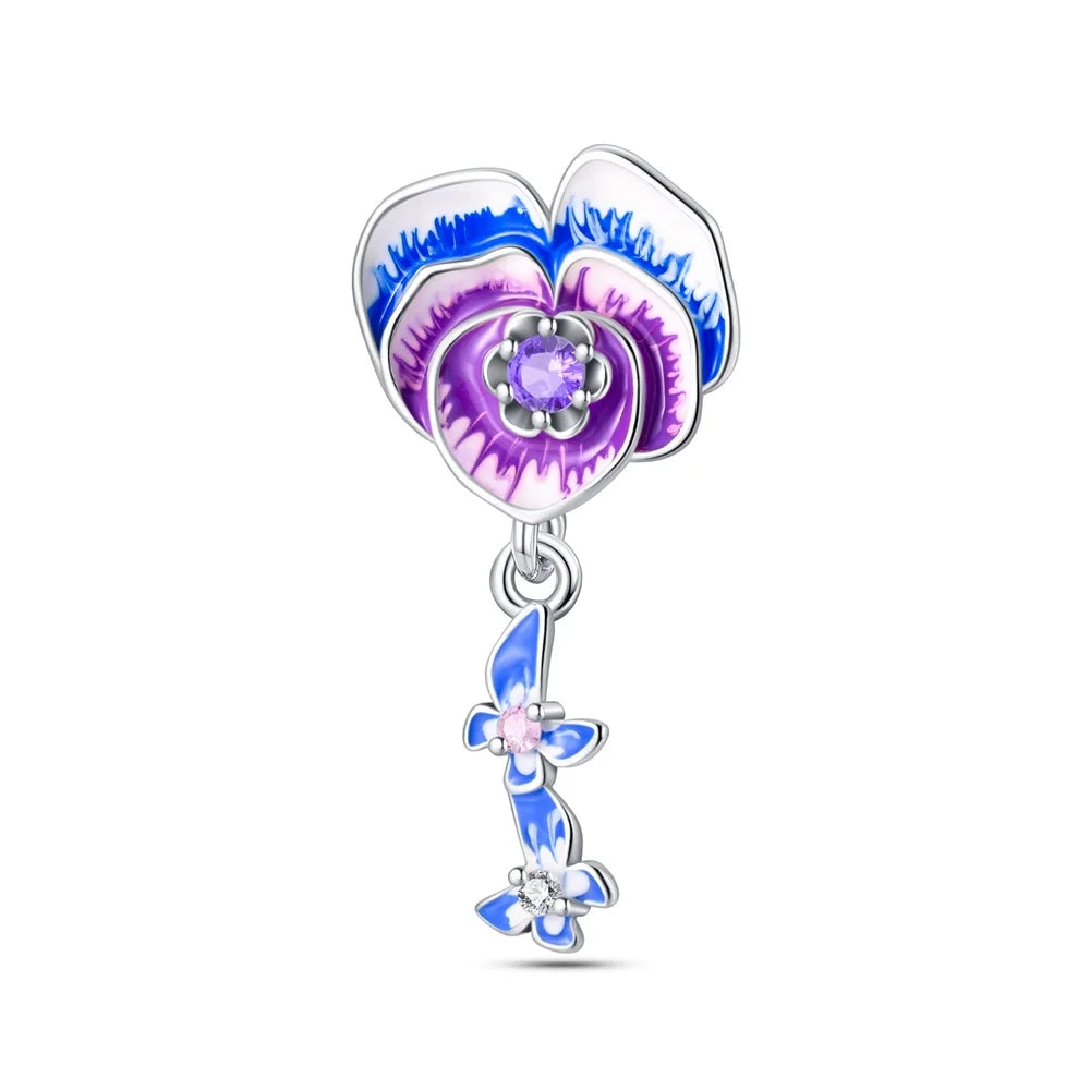 Purple Series 925 Sterling Silver Dreamy Lily Flower
