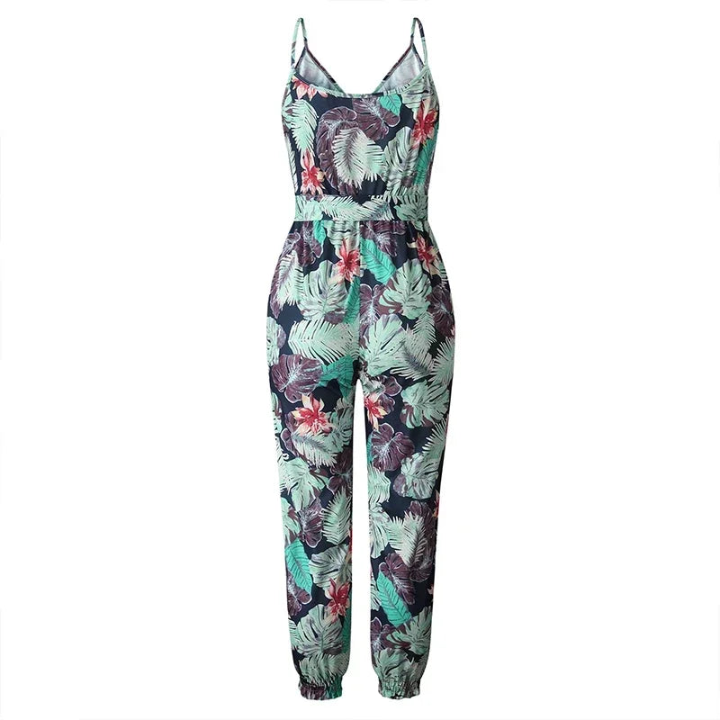 V Neck Jumpsuit Suit Pants