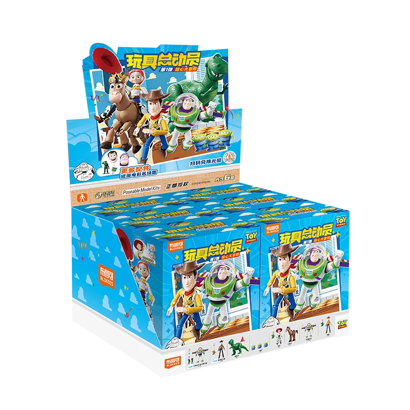 BLOKEES Original Toy Story Disney Pixar Woody Buzz Lightyear Jessie Rex Bullseye Alien Action Figures Assemble Model Toys Gift